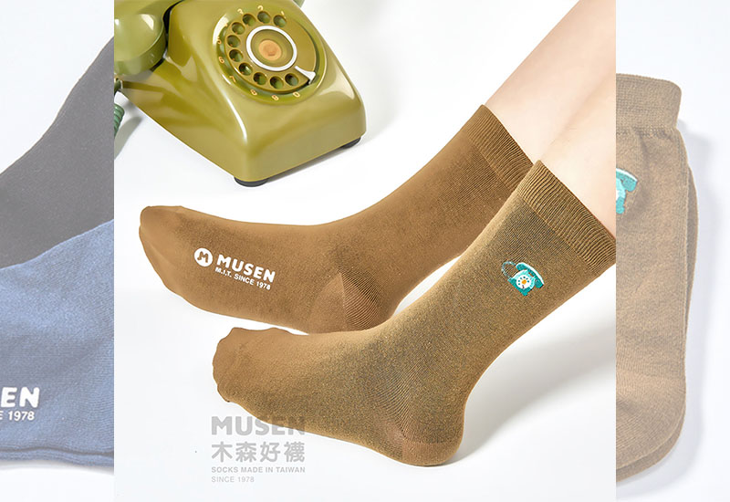 台灣印象刺繡襪-老電話(多色)